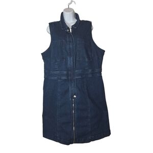 Eloquii Dark Blue Denim Sleeveless Dress